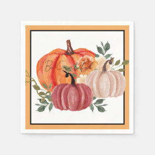 Servilleta De Papel Calabazas de acuarela con texto personalizado 