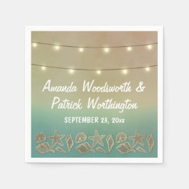 Servilleta De Papel Calabazas de Boda de lanchas tropicales y conchas 