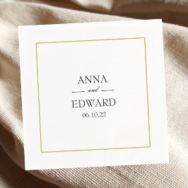 Servilleta De Papel Calabazas de Boda Groom y Novia Black Gold Block