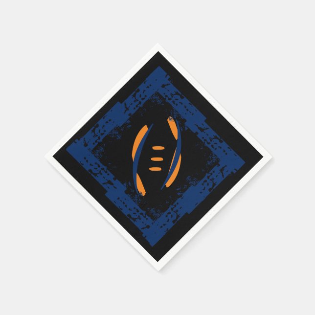 Servilleta De Papel Calabazas de cóctel azul/Naranja/negro (Borde)