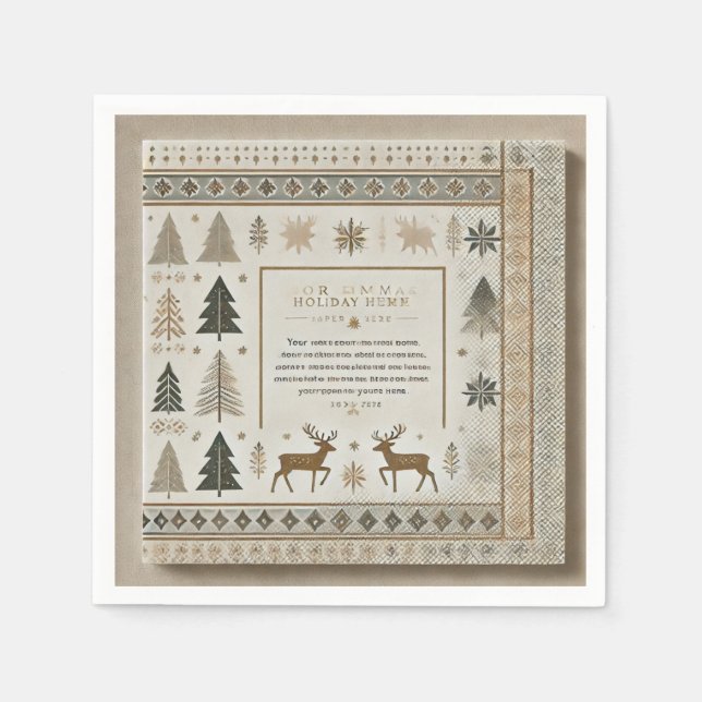 Servilleta De Papel Calabazas de cóctel estándar de invierno (Anverso)