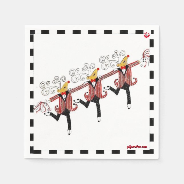 Servilleta De Papel Calabazas de cócteles de renos bailarines (Anverso)