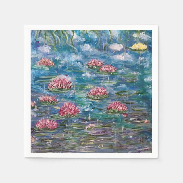 Servilleta De Papel Calabazas de cócteles "Flores flotantes" (Anverso)