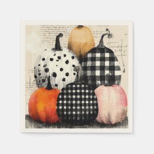 Servilleta De Papel Calabazas de cosecha artística