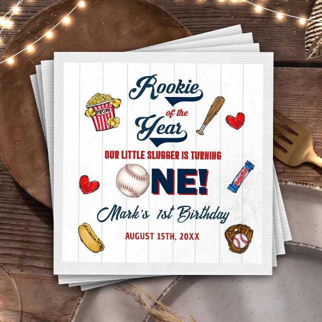 Servilleta De Papel Calabazas de cumpleaños de beisbol Rookie of the Y (Subido por el creador)