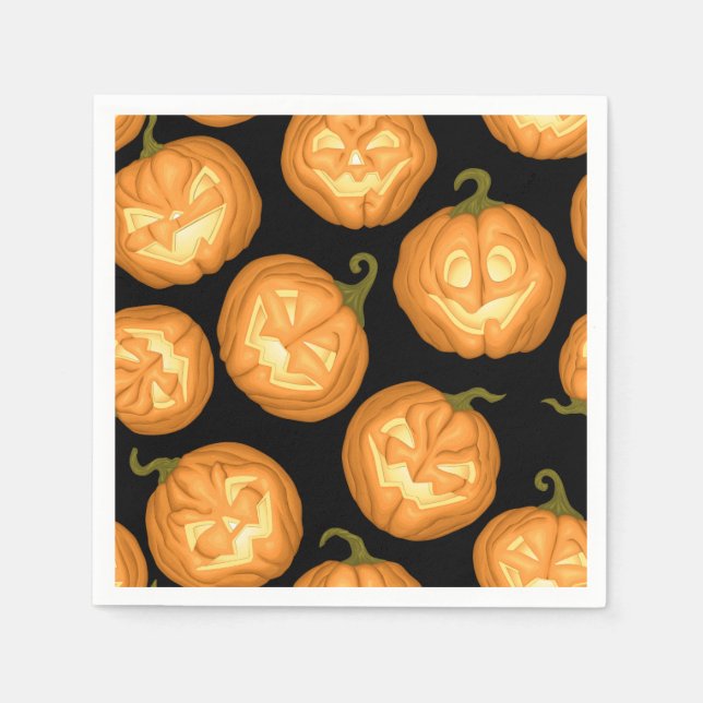 Servilleta De Papel Calabazas de Halloween (Anverso)