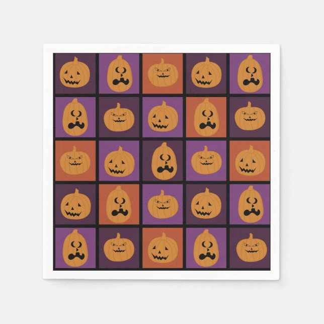Servilleta De Papel Calabazas de Halloween (Anverso)