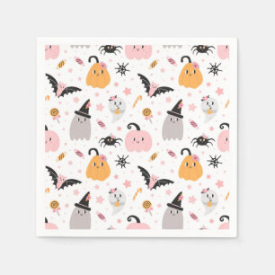 Servilleta De Papel Calabazas de Halloween Murciélagos, arañas, fantas