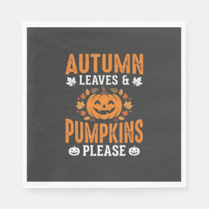 Servilleta De Papel Calabazas de Hojas de Otoño Por Favor Calabaza de
