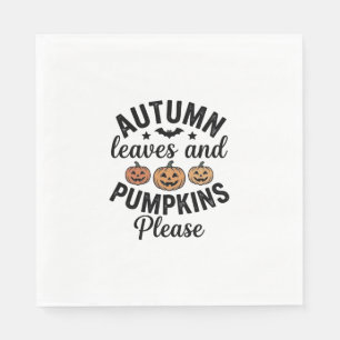 Servilleta De Papel Calabazas de Hojas de Otoño Por Favor Vintage Hall