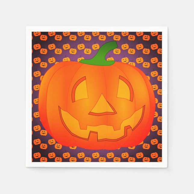 Servilleta De Papel Calabazas de la fiesta de Halloween (Anverso)