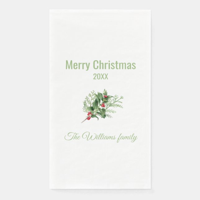 Servilleta De Papel Calabazas de Navidades botánicos simples y elegant (Anverso)