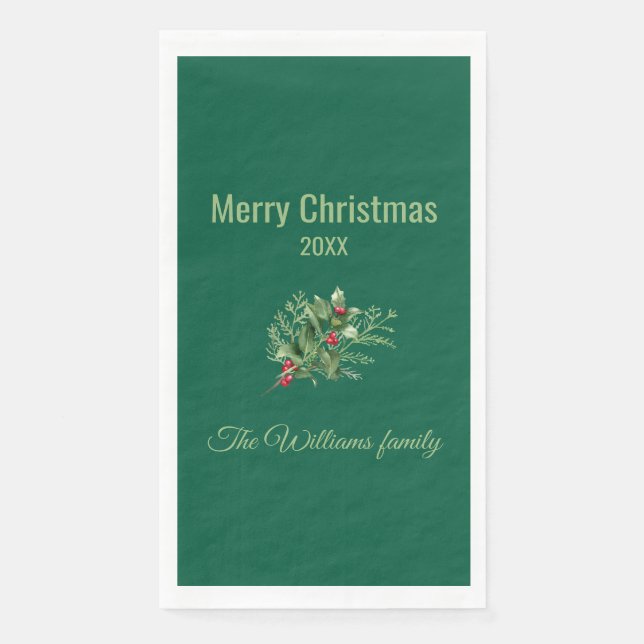 Servilleta De Papel Calabazas de Navidades botánicos simples y elegant (Anverso)