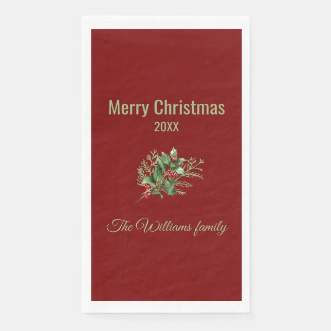 Servilleta De Papel Calabazas de Navidades botánicos simples y elegant (Anverso)