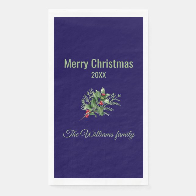 Servilleta De Papel Calabazas de Navidades botánicos simples y elegant (Anverso)