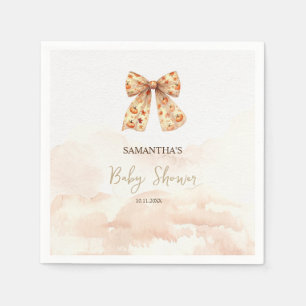 Servilleta De Papel Calabazas de otoño lindas con lazo Baby Shower