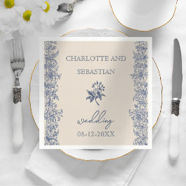 Servilleta De Papel Calabazas de papel boda floral vintage azul