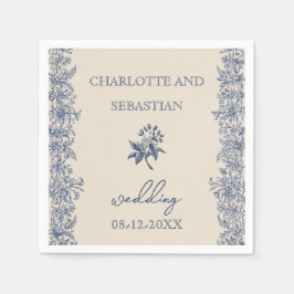 Servilleta De Papel Calabazas de papel boda floral vintage azul