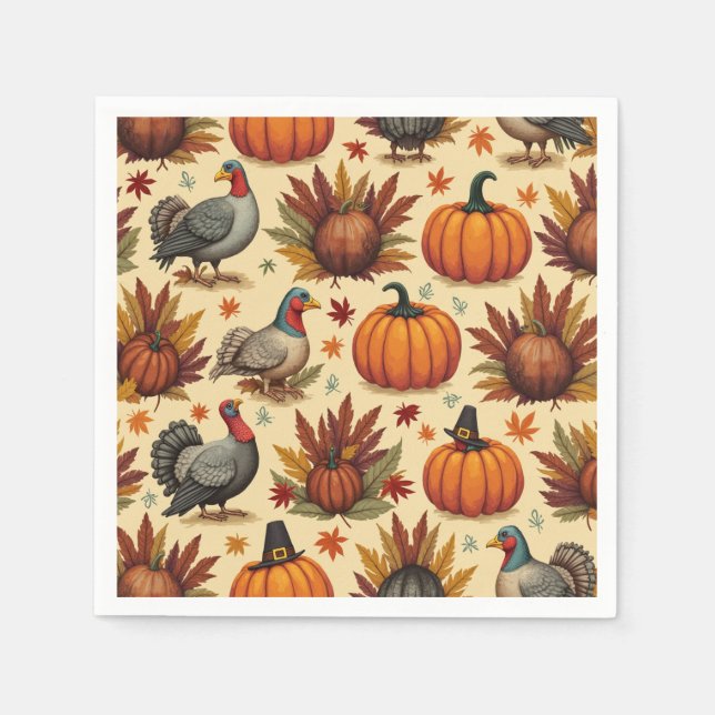 Servilleta De Papel Calabazas de papel, cóctel estándar (Anverso)