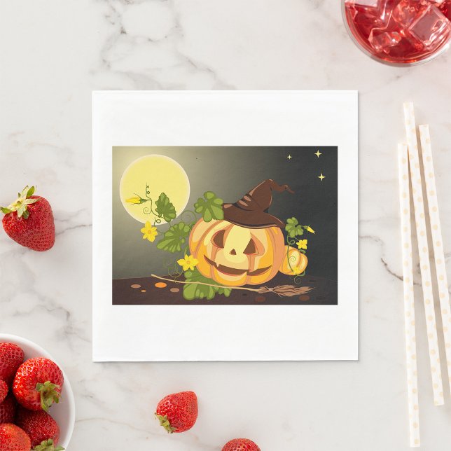 Servilleta De Papel Calabazas de papel de bruja (Subido por el creador)