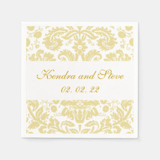 Servilleta De Papel Calabazas de papel de casamiento de Damasco blanco
