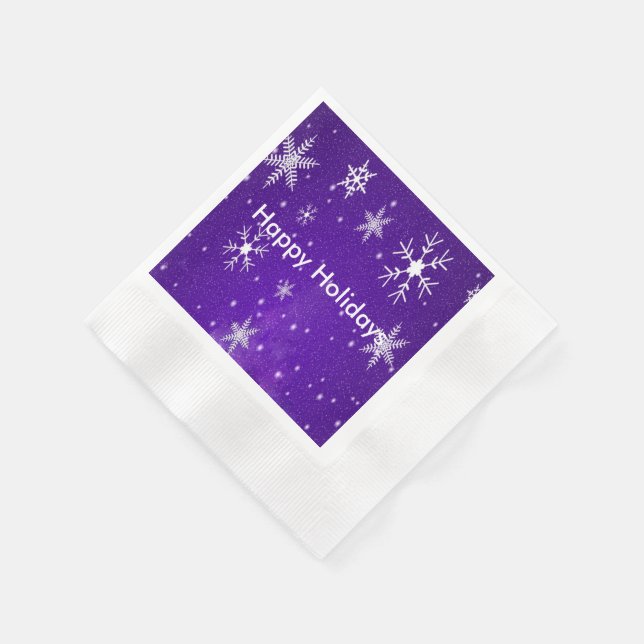 Servilleta De Papel Calabazas de papel de cóctel Blue Bkgrad White Sno (Borde)