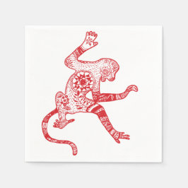 Servilleta De Papel Calabazas de papel de cóctel de mono de incendio d