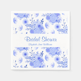 Servilleta De Papel Calabazas de papel de ducha con flores azules y bl