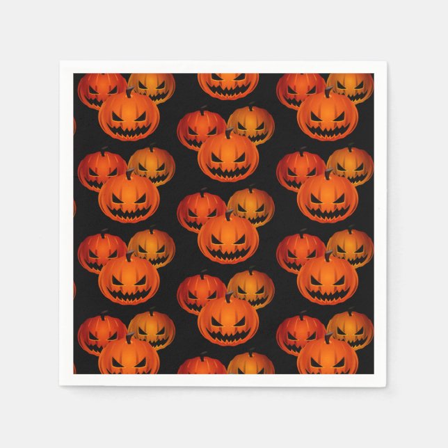 Servilleta De Papel Calabazas de papel de Halloween (Anverso)