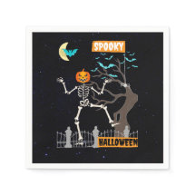 Calabazas de papel de Halloween con esqueleto bail