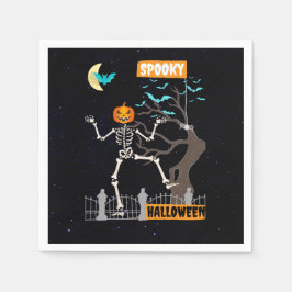 Servilleta De Papel Calabazas de papel de Halloween con esqueleto bail