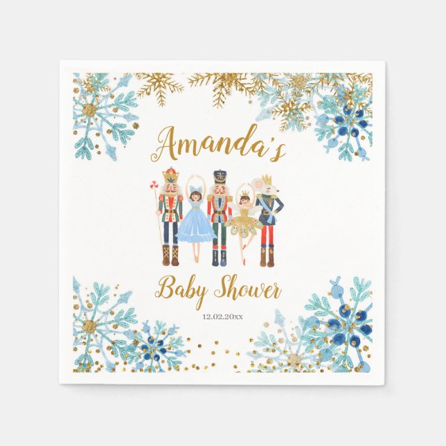 Servilleta De Papel Calabazas de papel de petaca para Snowflake Blue d (Anverso)