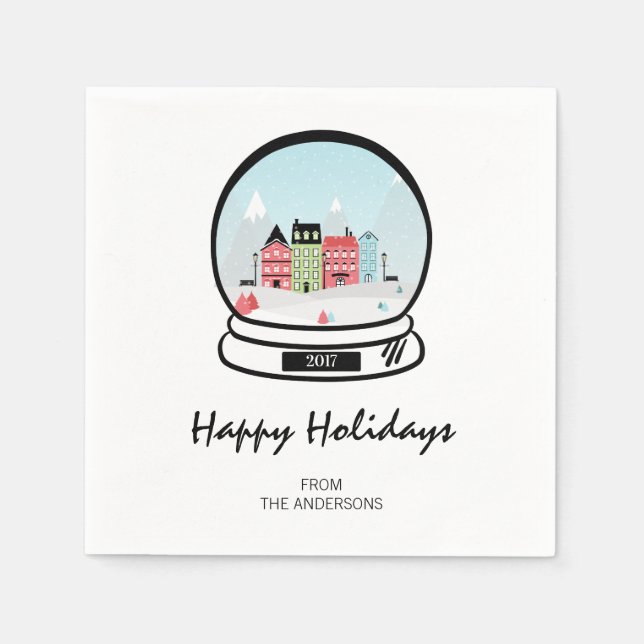 Servilleta De Papel Calabazas de papel de vacaciones en el Globe de la (Anverso)