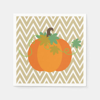 Servilleta De Papel Calabazas de papel del patrón Zigzag de calabaza y