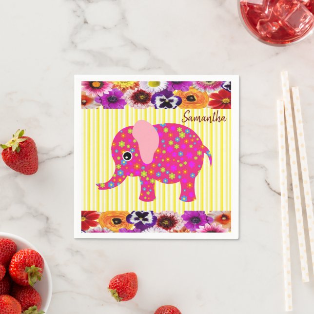 Servilleta De Papel Calabazas de papel, elefante colorido (In situ)