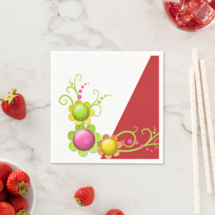 Servilleta De Papel Calabazas de papel, floral roja