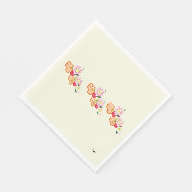 Servilleta De Papel Calabazas de papel : Flores de amapola (Esquina)