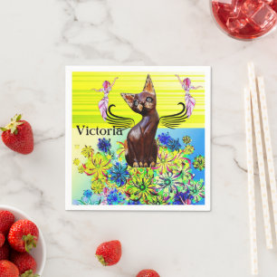 Servilleta De Papel Calabazas de papel, harina de gatito de hadas