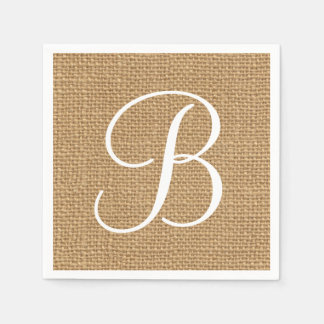 Servilleta De Papel Calabazas de papel monogramado rustico Burlap