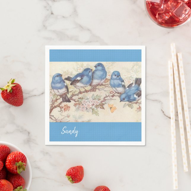 Servilleta De Papel Calabazas de papel, pájaro vintage (In situ)