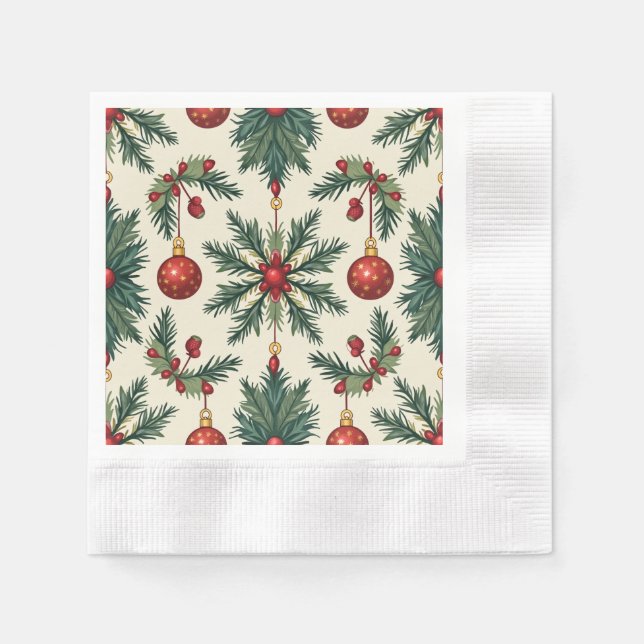 Servilleta De Papel Calabazas de papel para navidades, cóctel acuñado (Anverso)