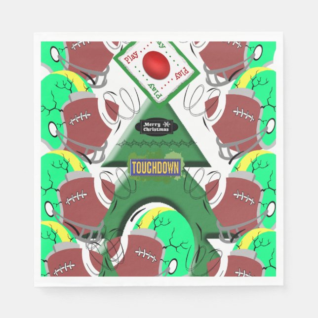 Servilleta De Papel Calabazas de papel para navidades, deportes de fút (Anverso)