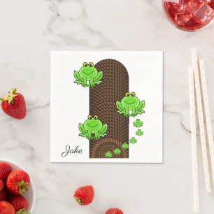 Servilleta De Papel Calabazas de papel, ranas verdes de rope