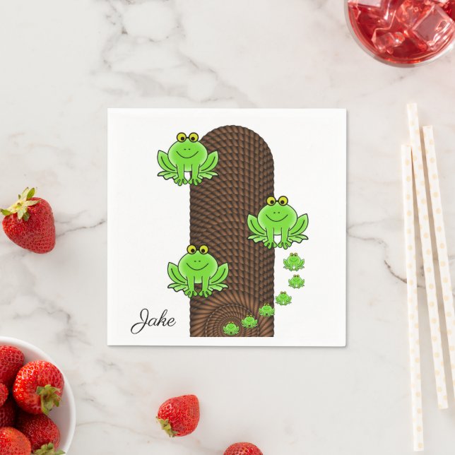 Servilleta De Papel Calabazas de papel, ranas verdes de rope (In situ)