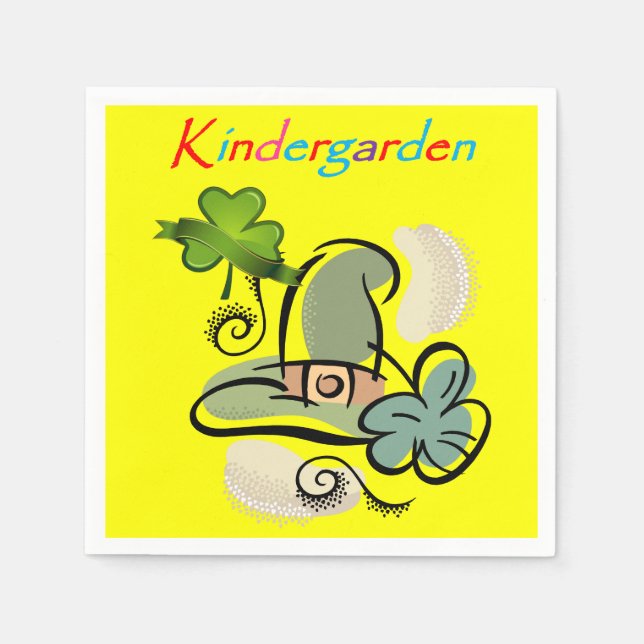 Servilleta De Papel Calabazas de papel St. Patrick's Day Kindergarden (Anverso)