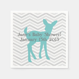 Servilleta De Papel Calabazas de venado azul y chevron gris