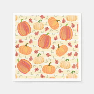 Servilleta De Papel Calabazas en acuarela: crema suave y amarillo páli