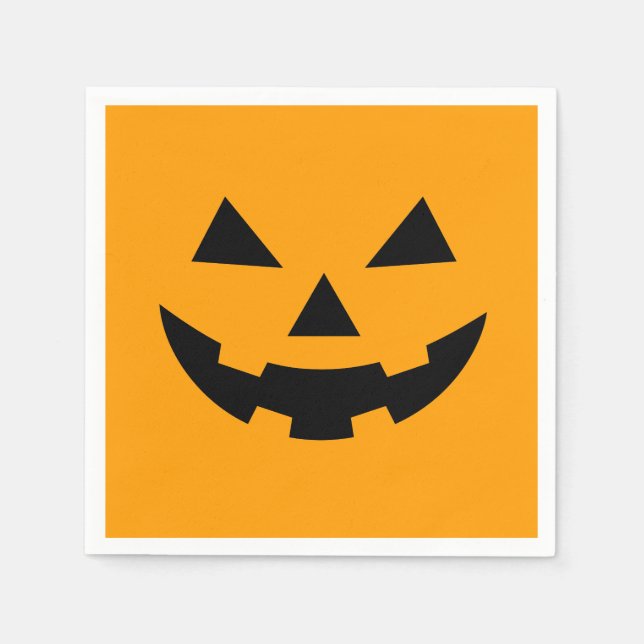 Servilleta De Papel Calabazas Fiesta de la cara de calabaza (Anverso)