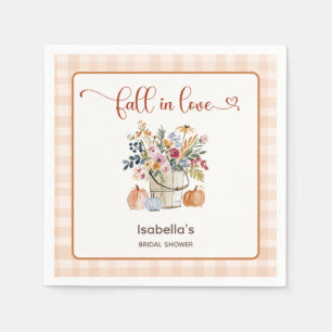 Servilleta De Papel Calabazas Florales Rústicas Acuarela Enamorarse 