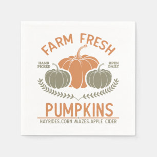 Servilleta De Papel Calabazas frescas de granja   Hand Picked